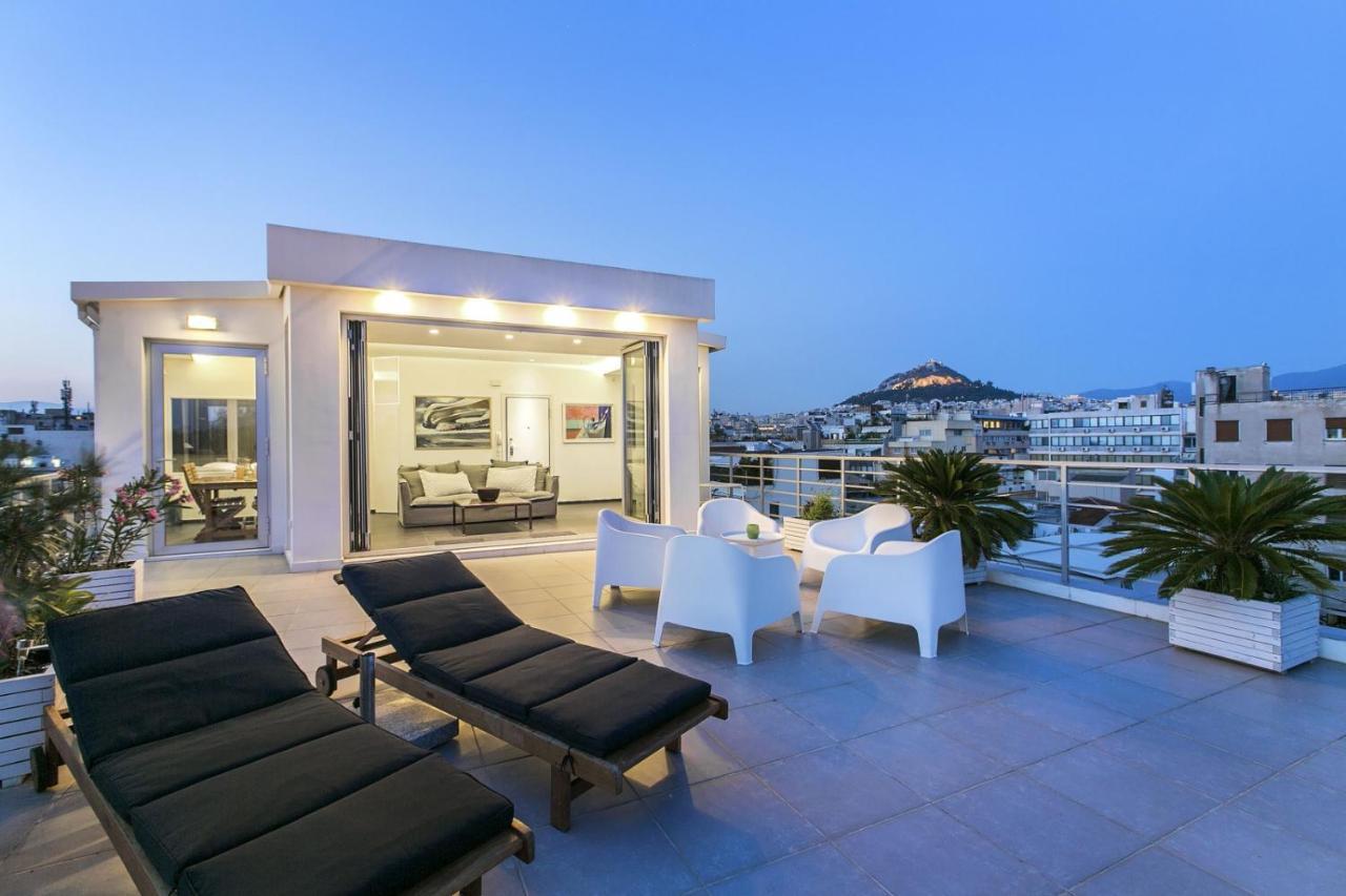 Acropolis Panorama View Penthouse With Private Terraces A Contemporary Parthenon Leilighet Athen Eksteriør bilde