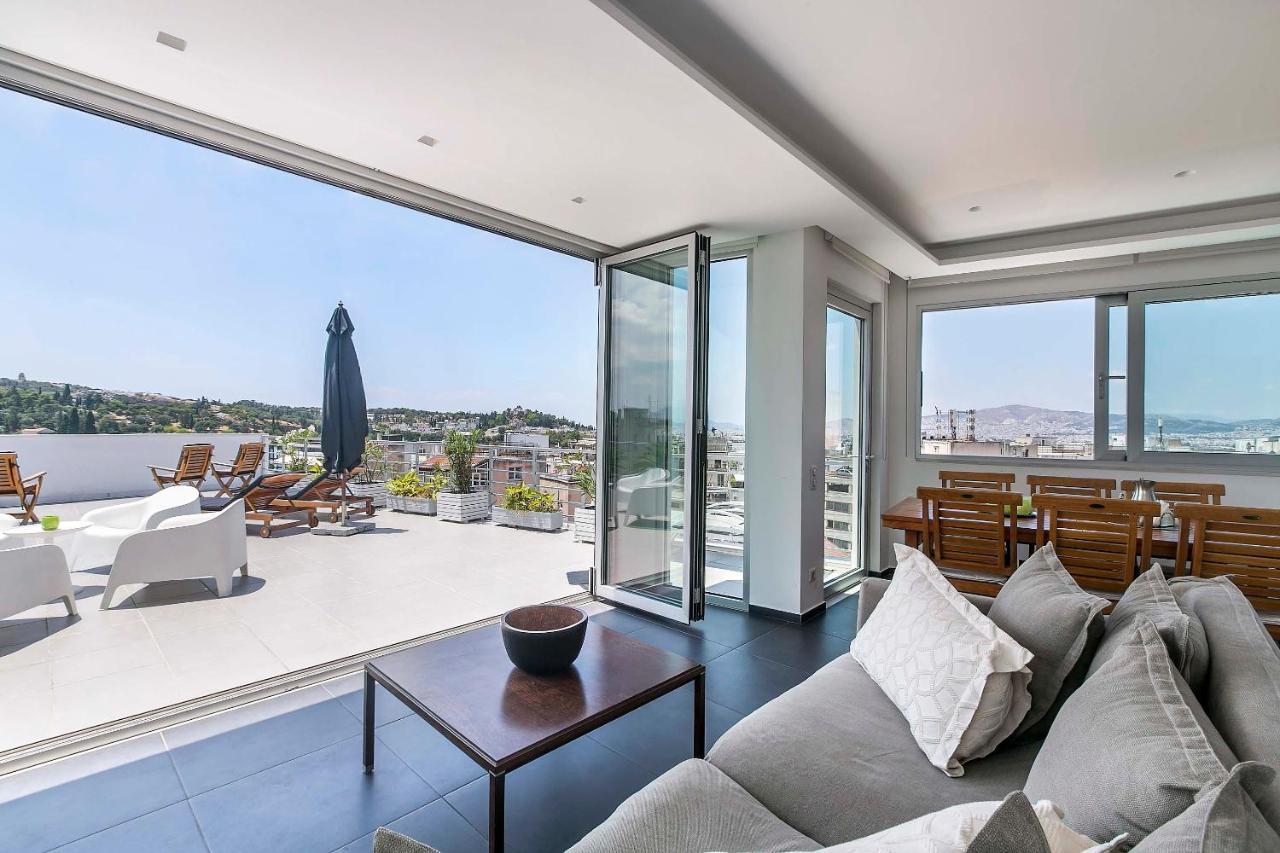 Acropolis Panorama View Penthouse With Private Terraces A Contemporary Parthenon Leilighet Athen Eksteriør bilde