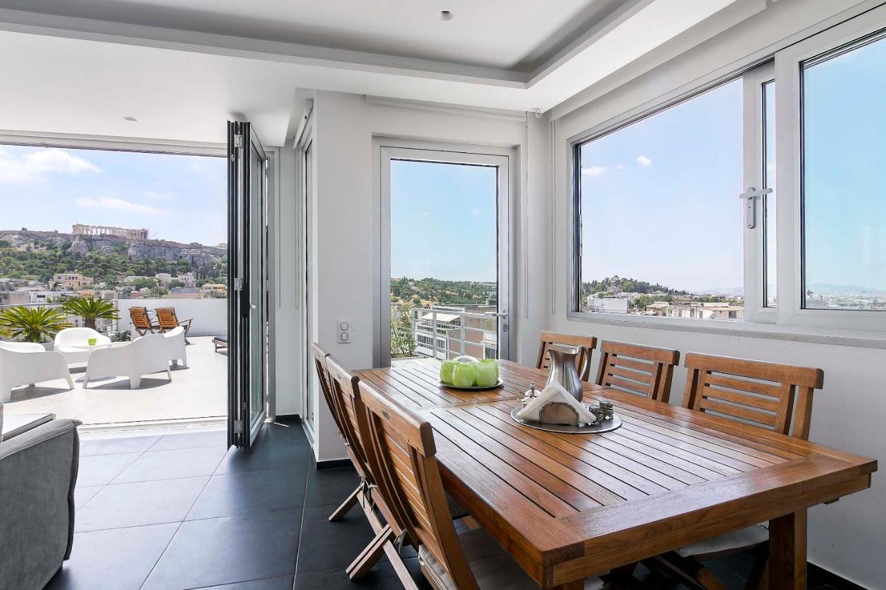 Acropolis Panorama View Penthouse With Private Terraces A Contemporary Parthenon Leilighet Athen Eksteriør bilde